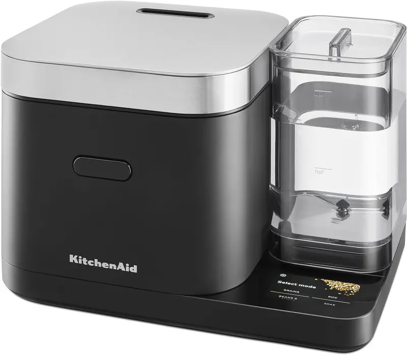 Robot kuchenny KitchenAid do mielenia ziaren i ryżu o pojemności 8 filiżanek, z wbudowaną wagą i timerem z opóźnionym startem (KGC3155BM)