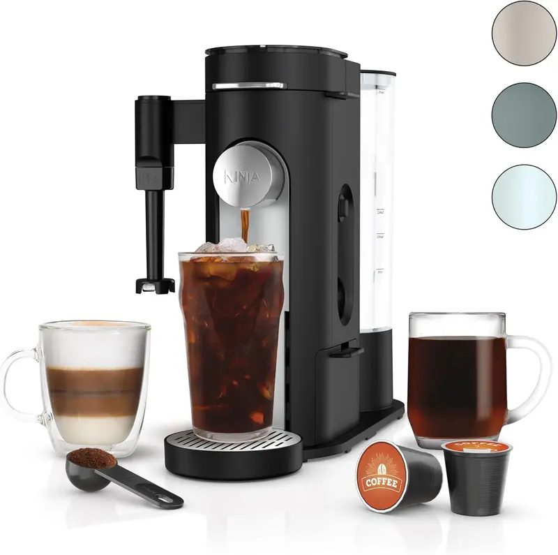 Ekspres do kawy Ninja PB051 na kapsułki i kawę mieloną – 4 metody parzenia, kompatybilny z K-Cup®, maksymalna pojemność filiżanki 700 ml, wyjmowany zbiornik na wodę o pojemności 1,6 litra