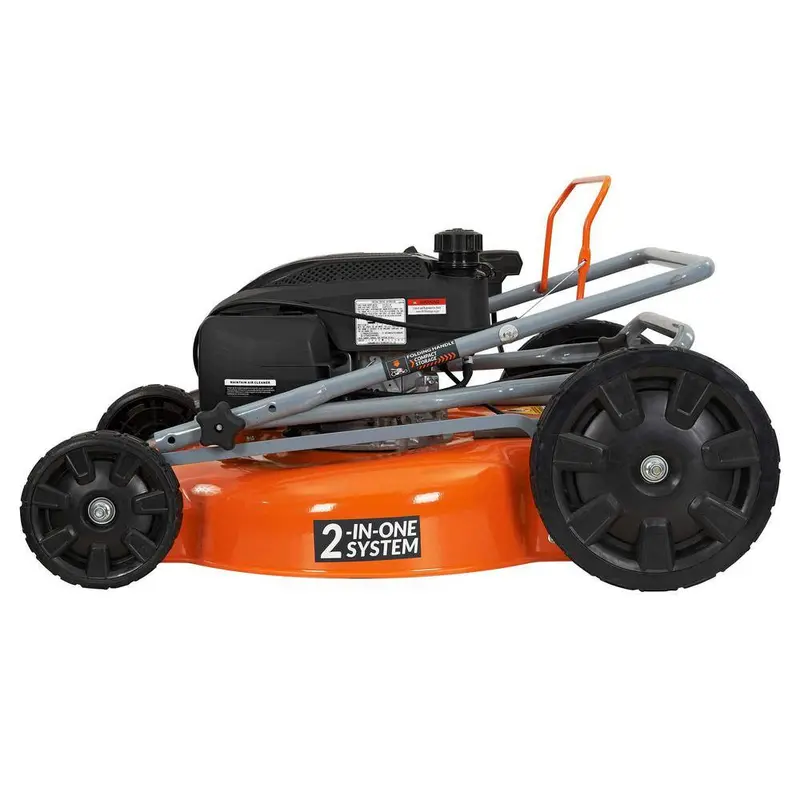 YARDMAX YG1550 21-calowa kosiarka spalinowa 2 w 1 z silnikiem 170 cm3 i dużymi tylnymi kołami