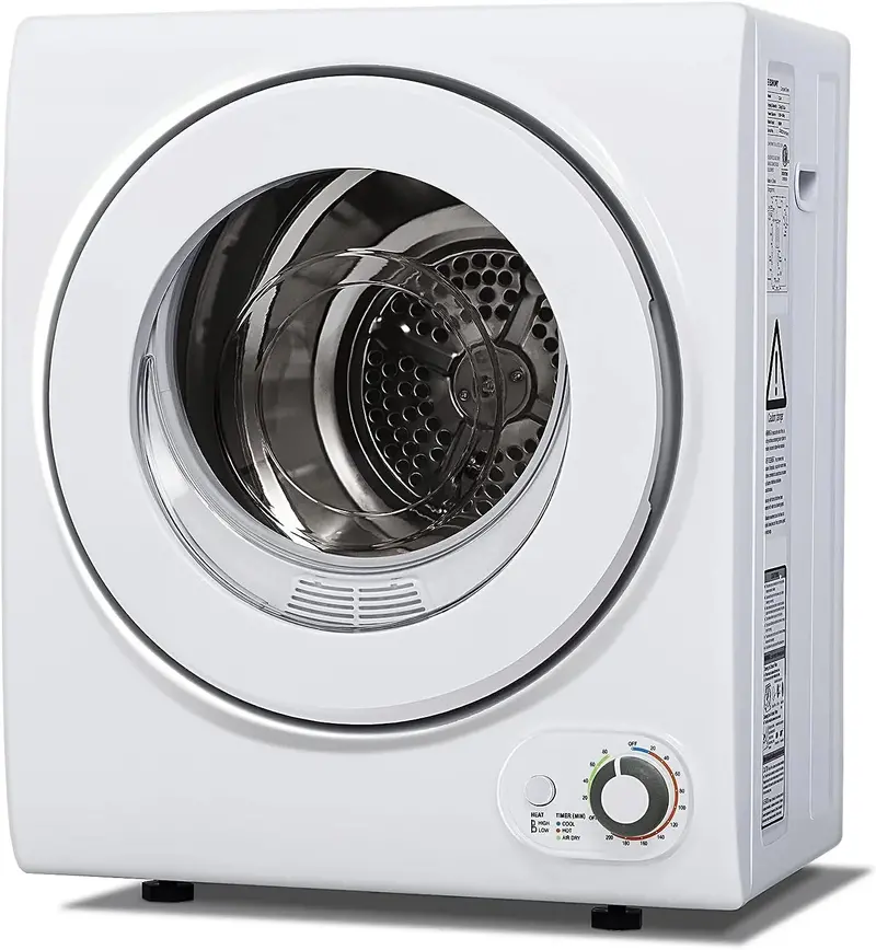 Kompaktowa suszarka ścienna o mocy 850 W, pojemności 42 litrów, certyfikat ETL, cicha praca.
