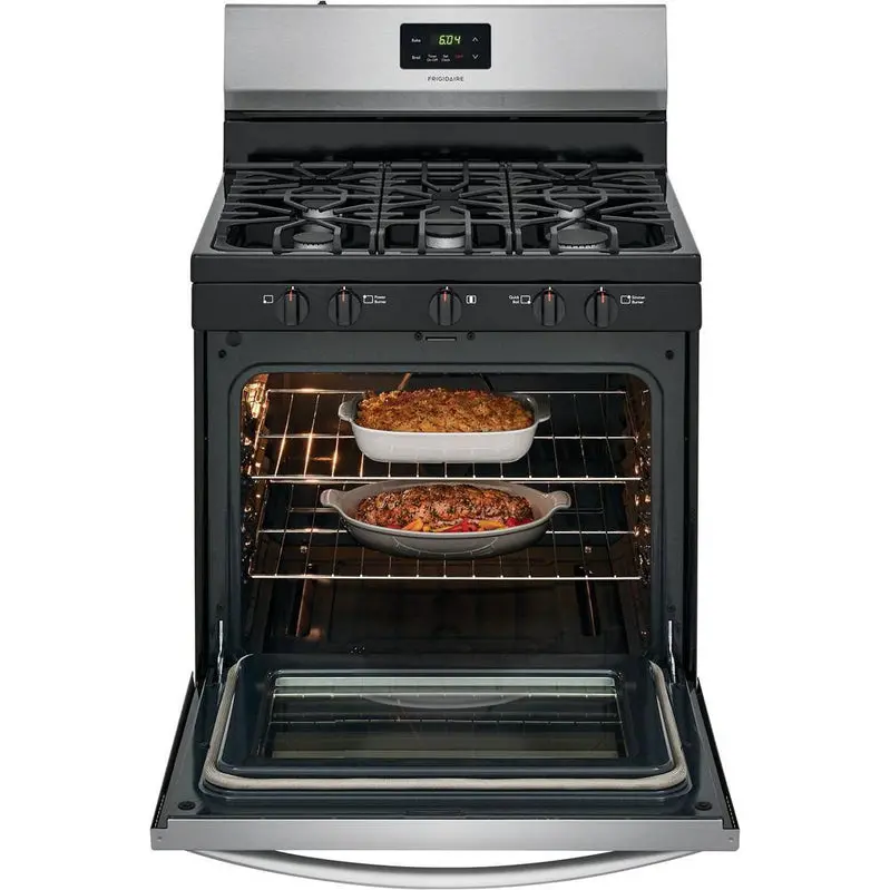 Wolnostojąca kuchenka gazowa Frigidaire 30″ – stal nierdzewna, płyta grzewcza 5-palnikowa, model FCRG3052AS