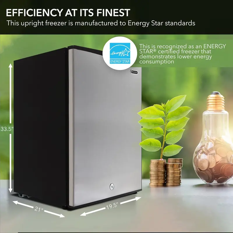 Dlaczego mini zamrażarka pionowa Whynter o pojemności 1,1 stopy sześciennej? Energy Star – kompaktowe urządzenie ze stali nierdzewnej z blokadą (CUF-112SS)