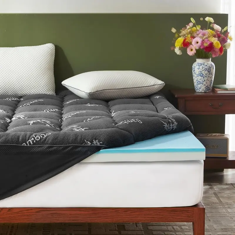 Nakładka na materac King BEDLORE z pianki memory – 10 cm, żel 2 w 1 + miękki pokrowiec zapewniający wsparcie pleców i wygodę