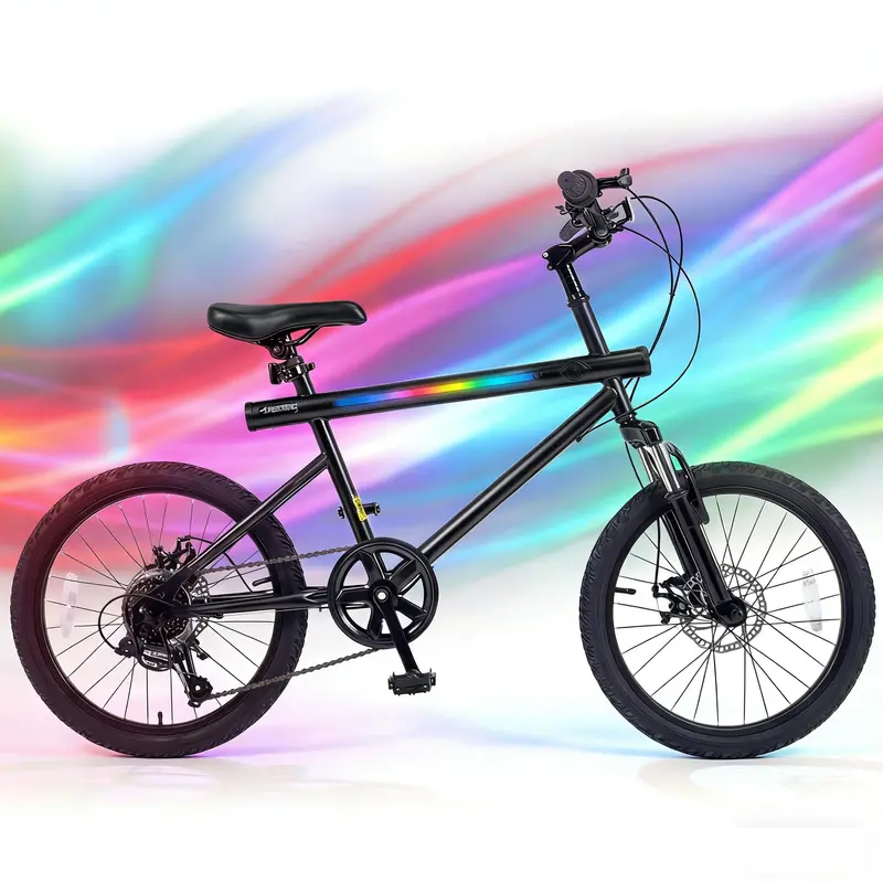 20-calowy hybrydowy rower treningowy z wyświetlaczem LED, głośnikami stereo i wzmocnioną ramą ze stali węglowej.