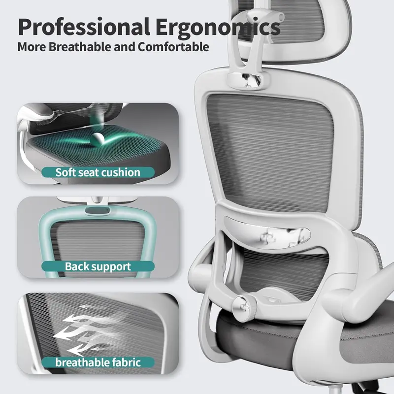 Ergonomiczny fotel biurowy z siatkowym oparciem – nośność 150 kg, kółka i konstrukcja odpowiednia do gier.