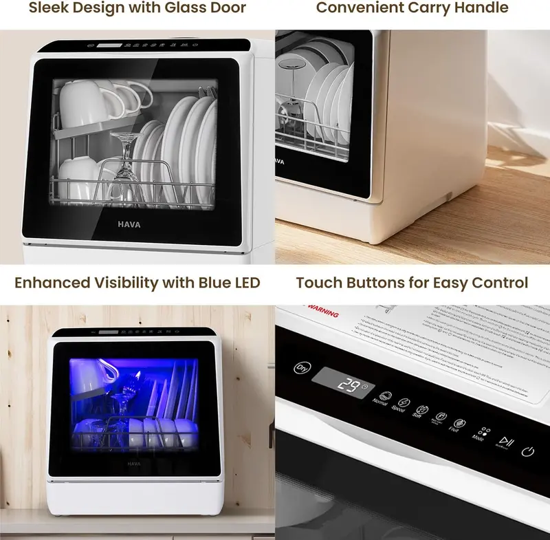 Zmywarka HAVA Compact – 6 programów, zintegrowany system wodny 5L do małych kuchni