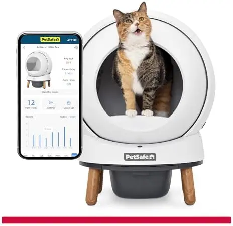 Samoczyszcząca kuweta PetSafe SmartSpin – sterowana aplikacją, 2 tygodnie czyszczenia bez użycia rąk, zaawansowana kontrola zapachu