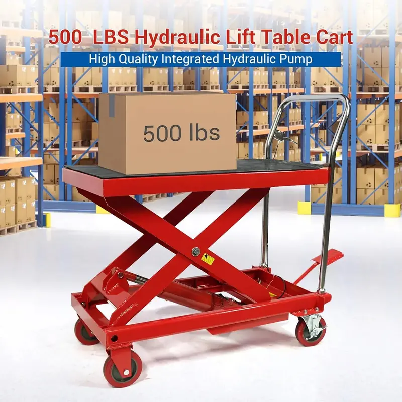 Wytrzymały hydrauliczny stół podnośny nożycowy o udźwigu 2270 kg (5000 funtów) – maksymalna wysokość 76 cm (30 cali), napęd na cztery koła z powierzchnią antypoślizgową