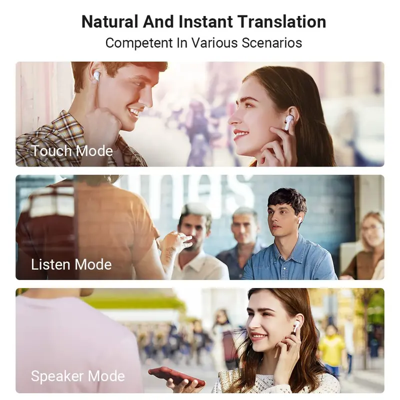Słuchawki douszne Timekettle M3 Language Translator, dwukierunkowe, z aplikacją online dla 40 języków i 93 akcentów