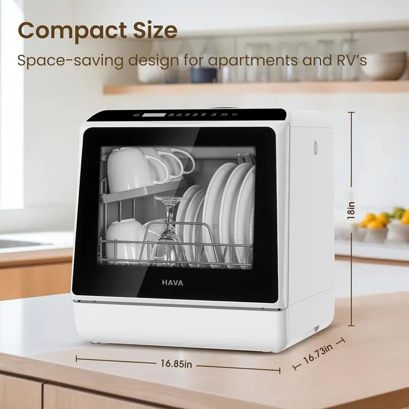 Zmywarka HAVA Compact – 6 programów, zintegrowany system wodny 5L do małych kuchni