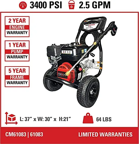 Myjka ciśnieniowa spalinowa SIMPSON CM61083 Clean Machine – 3400 PSI do czyszczenia domów i małych obiektów komercyjnych