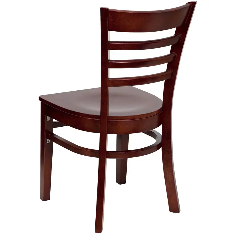 Krzesło restauracyjne mahoniowe z oparciem listwowym, seria HERCULES firmy Flash Furniture