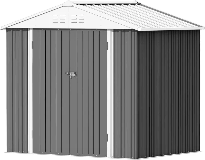 Devoko 5x3ft zamykana stalowa szopa ogrodowa – kompaktowa i bezpieczna metalowa przechowalnia na zewnątrz