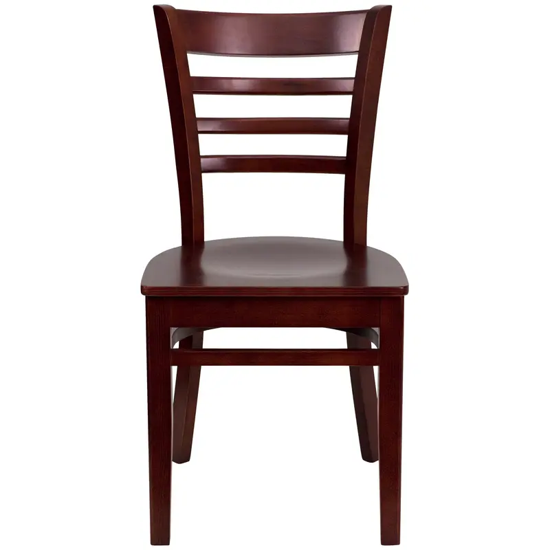 Krzesło restauracyjne mahoniowe z oparciem listwowym, seria HERCULES firmy Flash Furniture