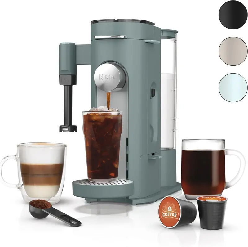 Ekspres do kawy Ninja PB051 na kapsułki i kawę mieloną – 4 metody parzenia, kompatybilny z K-Cup®, maksymalna pojemność filiżanki 700 ml, wyjmowany zbiornik na wodę o pojemności 1,6 litra