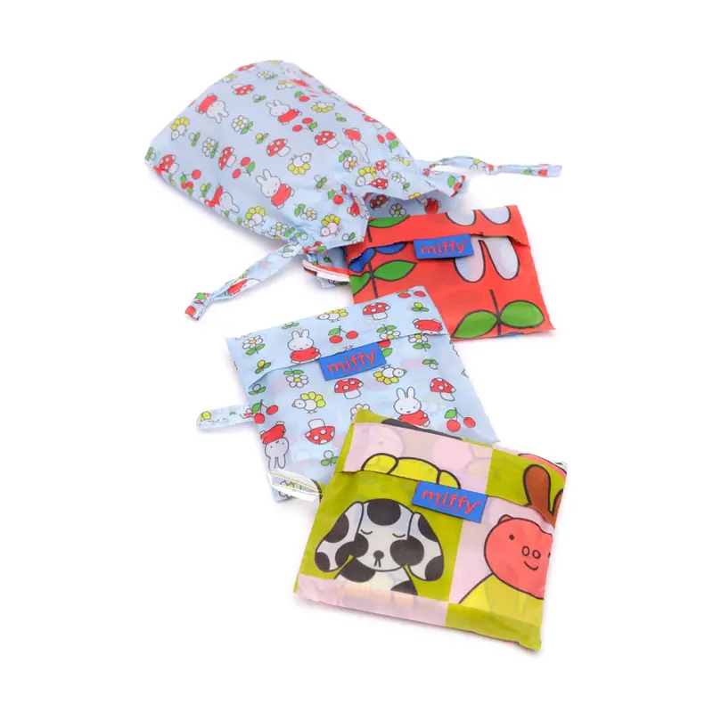 Zestaw 3 torebek Miffy by Baggu wykonanych z recyklingowanego nylonu
