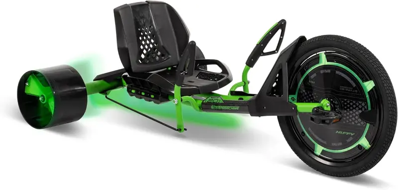 20-calowy trójkołowy rower Kinderdrift – wyposażony w oświetlenie LED, stalową ramę i regulowane na wysokość siedzisko